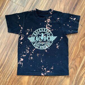 Boys Acid Wash AC/DC Band Tee Black